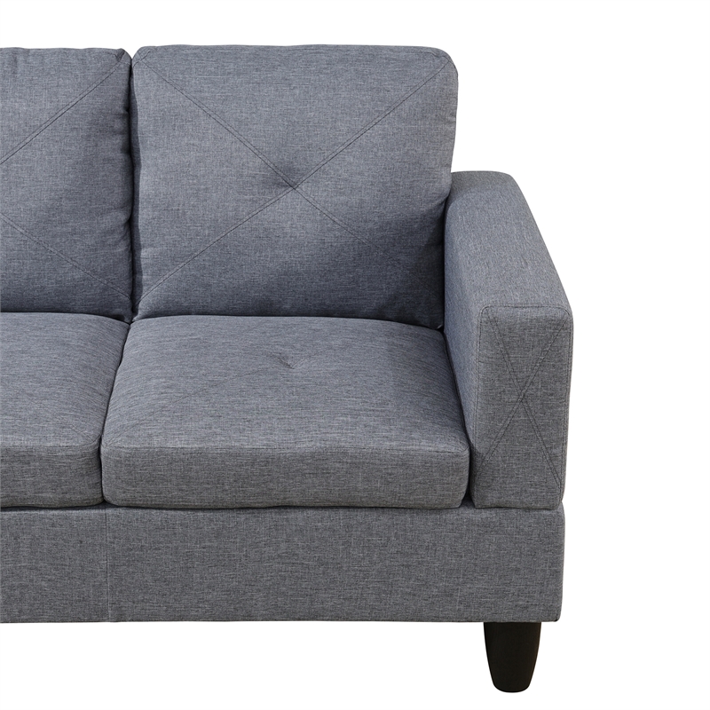 Star Home Living Corp Chris Microfiber Fabric Left Facing Sectional Grey Color