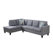 Star Home Living Corp Chris Microfiber Fabric Left Facing Sectional Grey Color