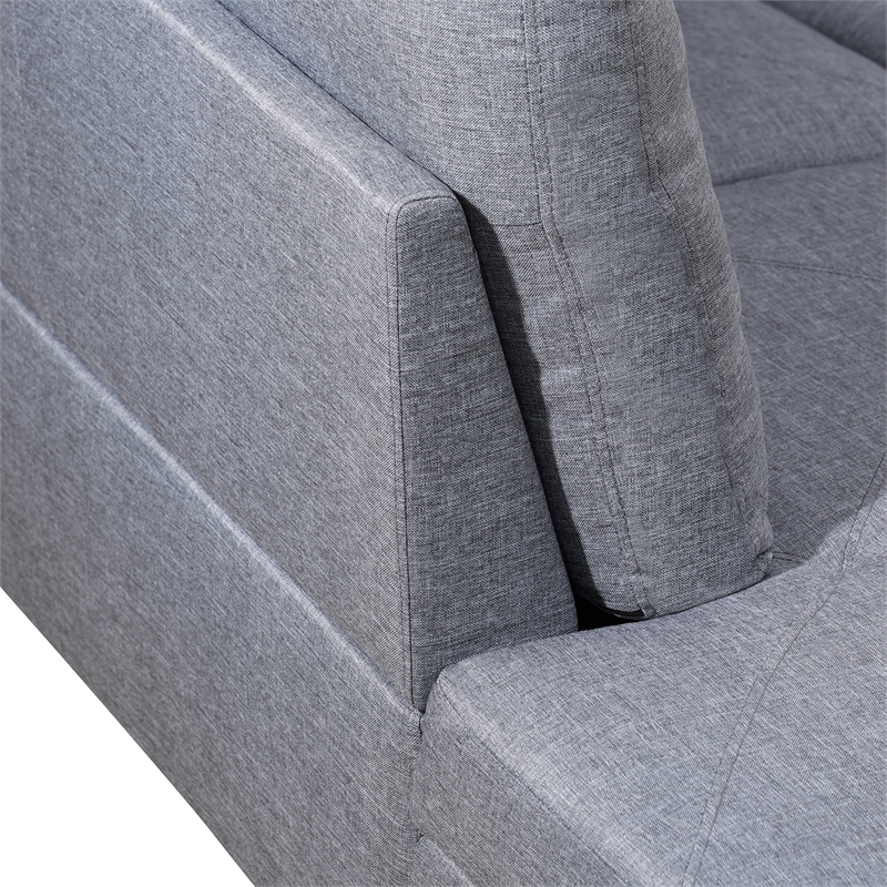 Star Home Living Corp Chris Microfiber Fabric Left Facing Sectional Grey Color