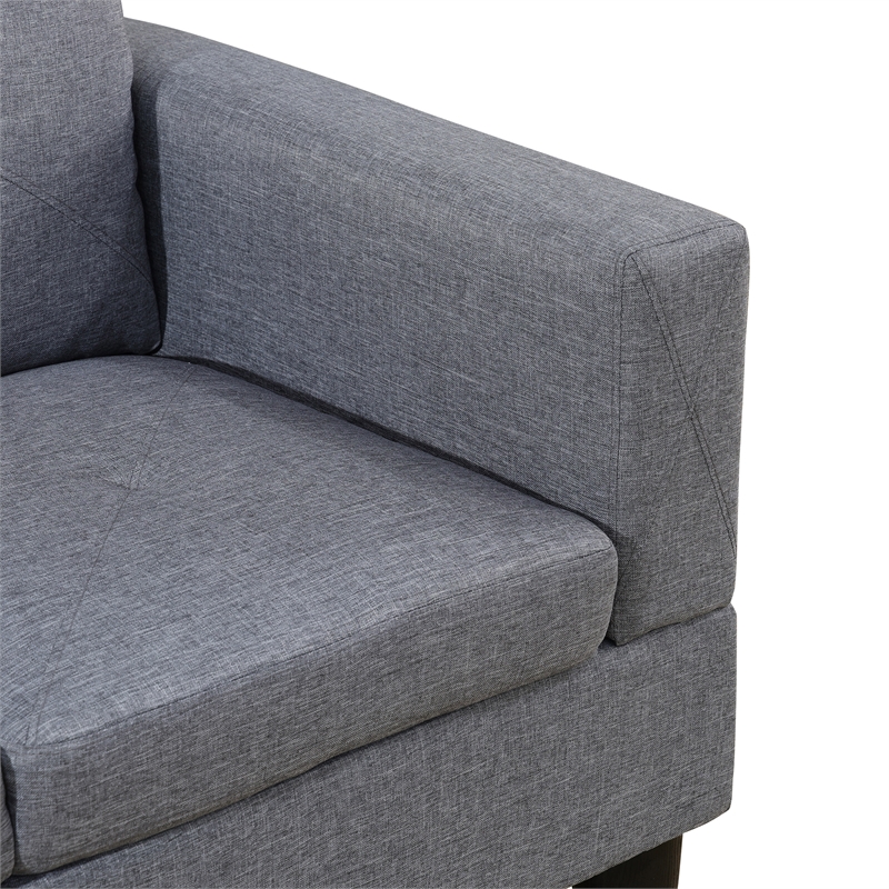 Star Home Living Corp Chris Microfiber Fabric Left Facing Sectional Grey Color