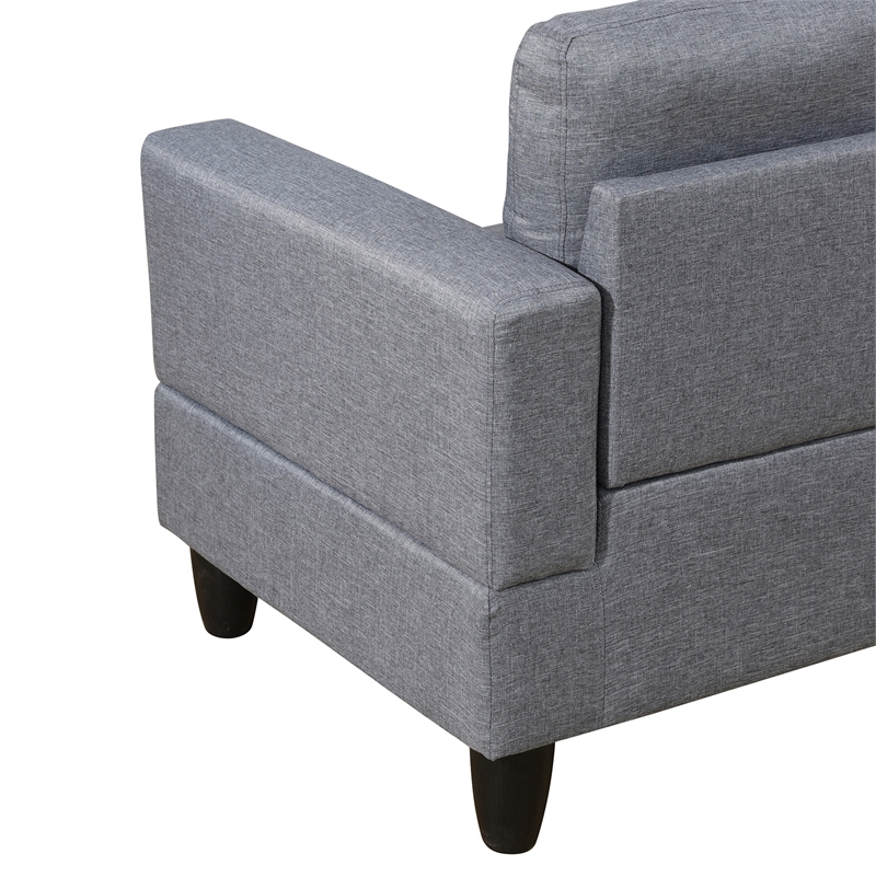 Star Home Living Corp Chris Microfiber Fabric Left Facing Sectional Grey Color