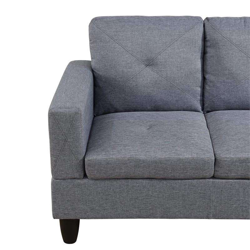 Star Home Living Corp Chris Microfiber Fabric Right Facing Sectional Grey Color