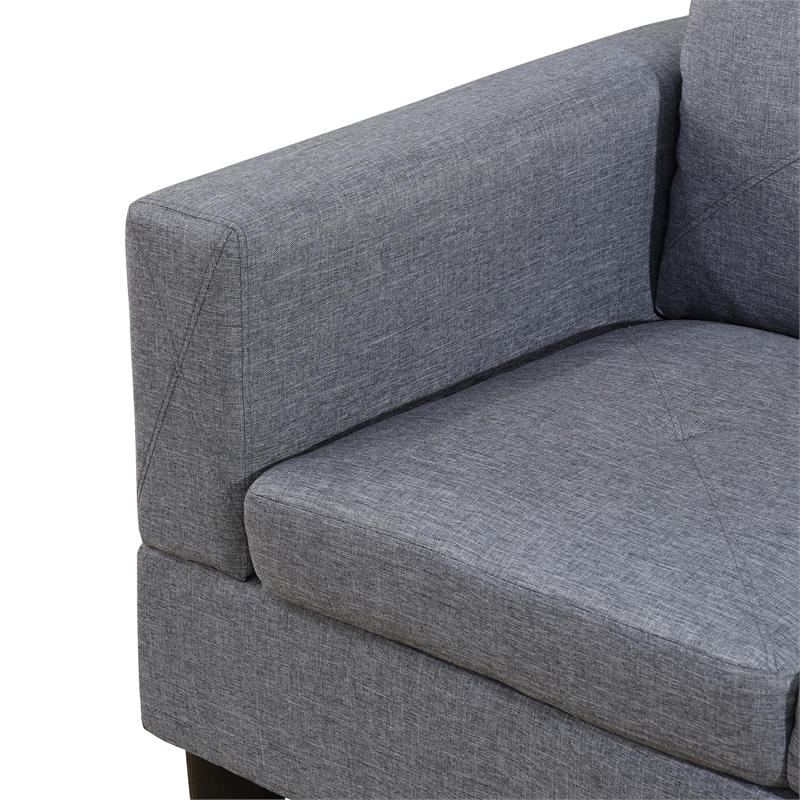 Star Home Living Corp Chris Microfiber Fabric Right Facing Sectional Grey Color