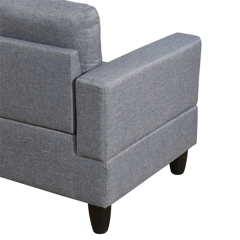 Star Home Living Corp Chris Microfiber Fabric Right Facing Sectional Grey Color