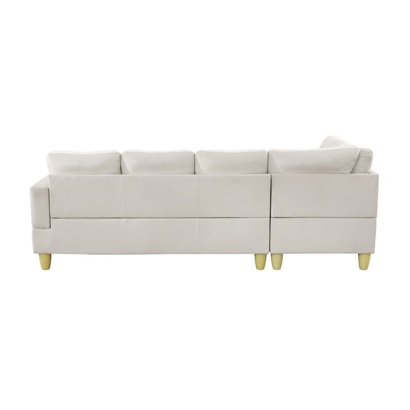 Star Home Living Corp Chris Microfiber Fabric Left Facing Sectional White Color