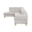 Star Home Living Corp Chris Microfiber Fabric Left Facing Sectional White Color