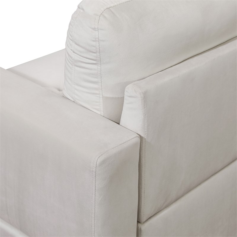 Star Home Living Corp Chris Microfiber Fabric Left Facing Sectional White Color