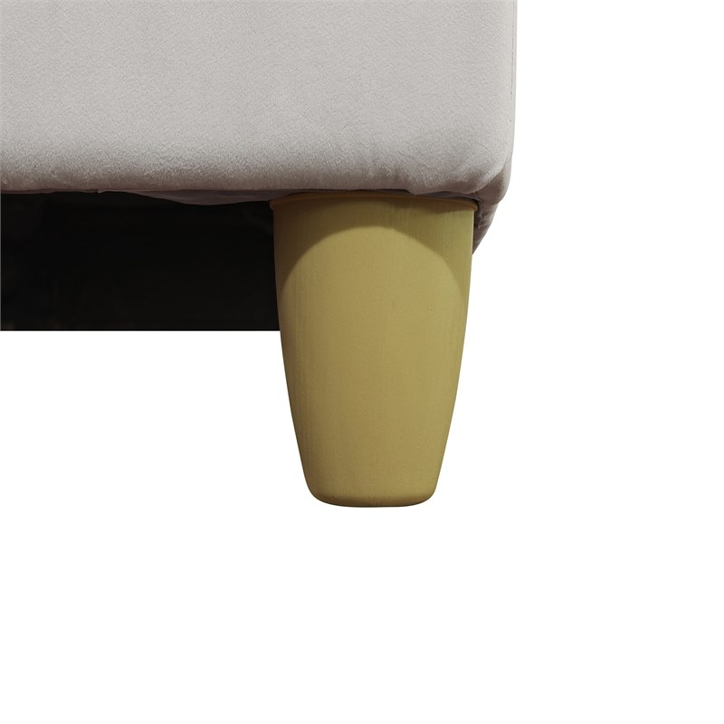 Star Home Living Corp Chris Microfiber Fabric Left Facing Sectional White Color