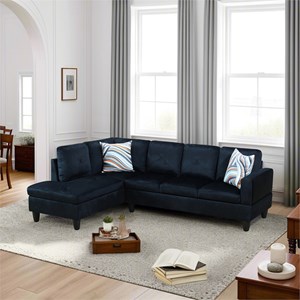 Star Home Living Corp Chris Microfiber Fabric Left Facing Sectional Black