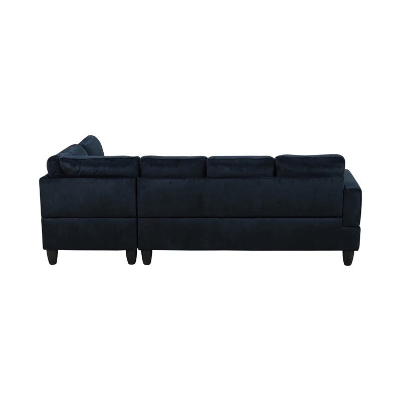 Star Home Living Corp Chris Microfiber Fabric Right Facing Sectional Black