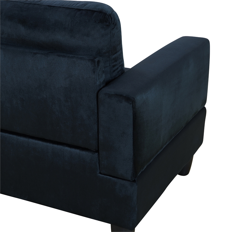 Star Home Living Corp Chris Microfiber Fabric Right Facing Sectional Black