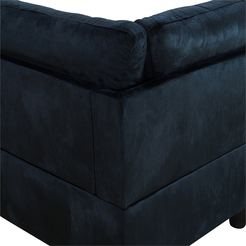 Star Home Living Corp Chris Microfiber Fabric Right Facing Sectional Black