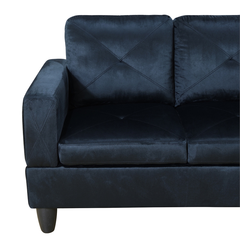 Star Home Living Corp Chris Microfiber Fabric Right Facing Sectional Black