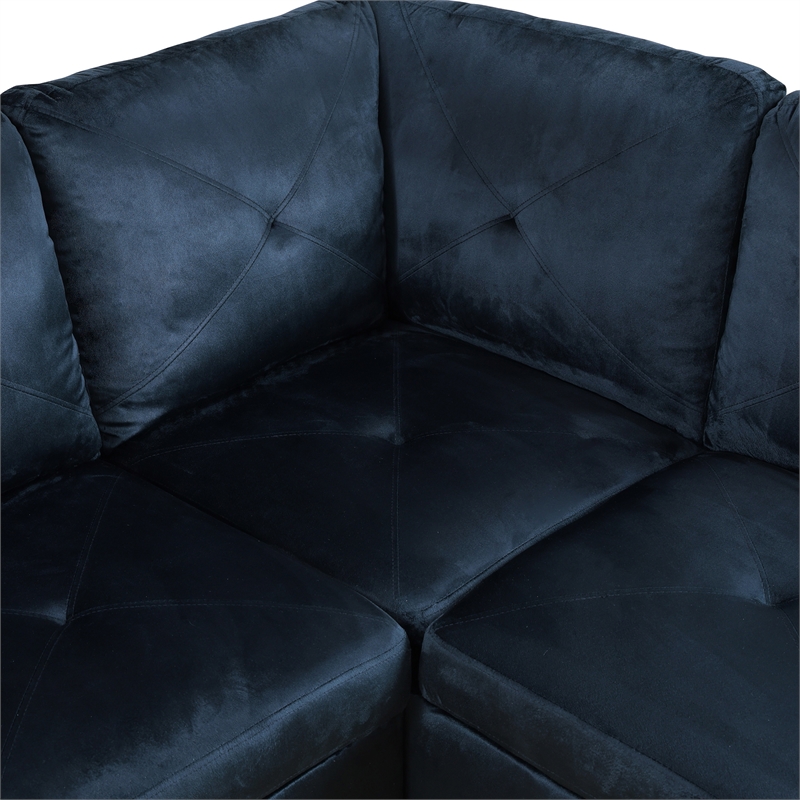 Star Home Living Corp Chris Microfiber Fabric Right Facing Sectional Black