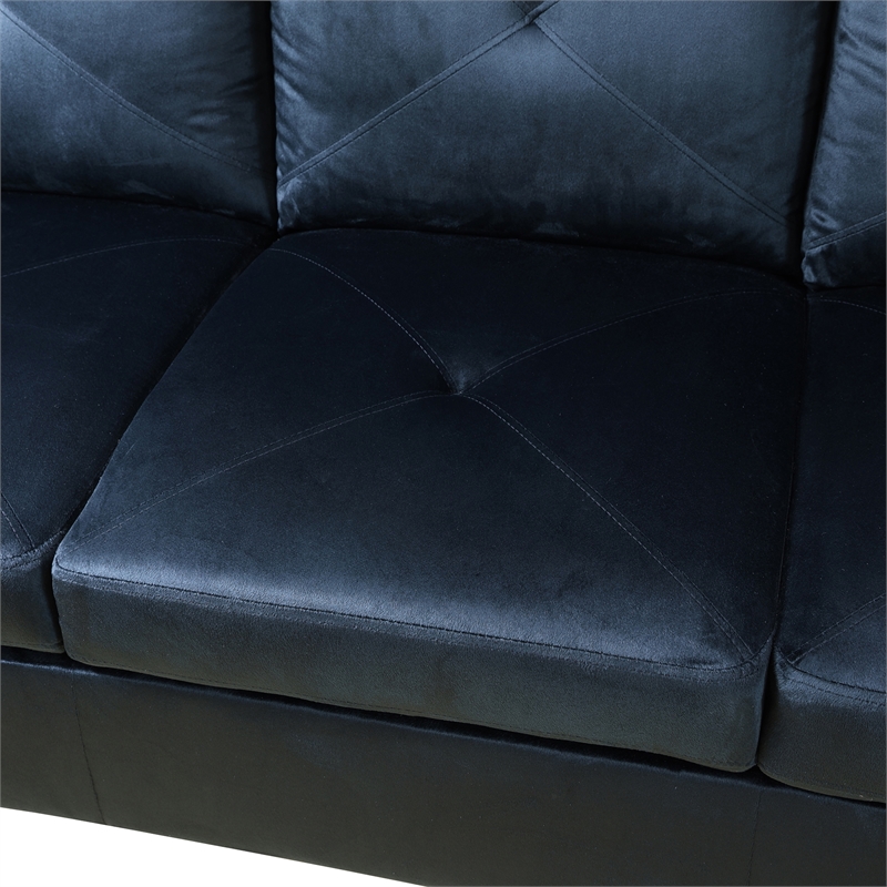 Star Home Living Corp Chris Microfiber Fabric Right Facing Sectional Black