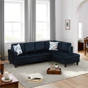 Star Home Living Corp Chris Microfiber Fabric Right Facing Sectional Black