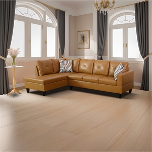 Star Home Living Corp Chris Faux Leather  Left Facing Sectional Ginger