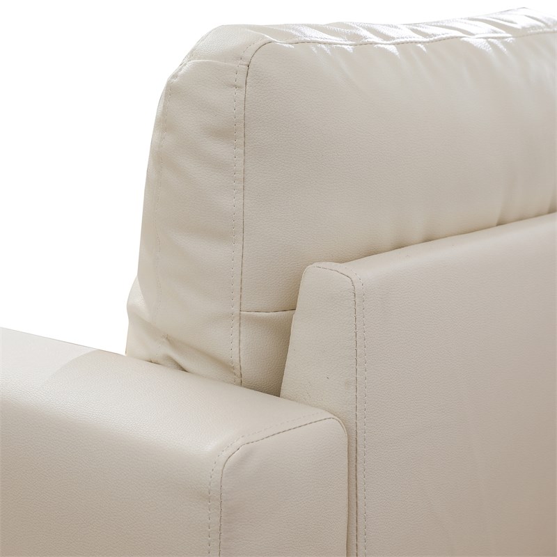 Star Home Living Corp Chris Faux Leather Left Facing Sectional White