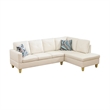 Star Home Living Corp Chris Faux Leather Right  Facing Sectional White