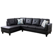 Star Home Living Corp Chris Faux Leather Left Facing Sectional Black