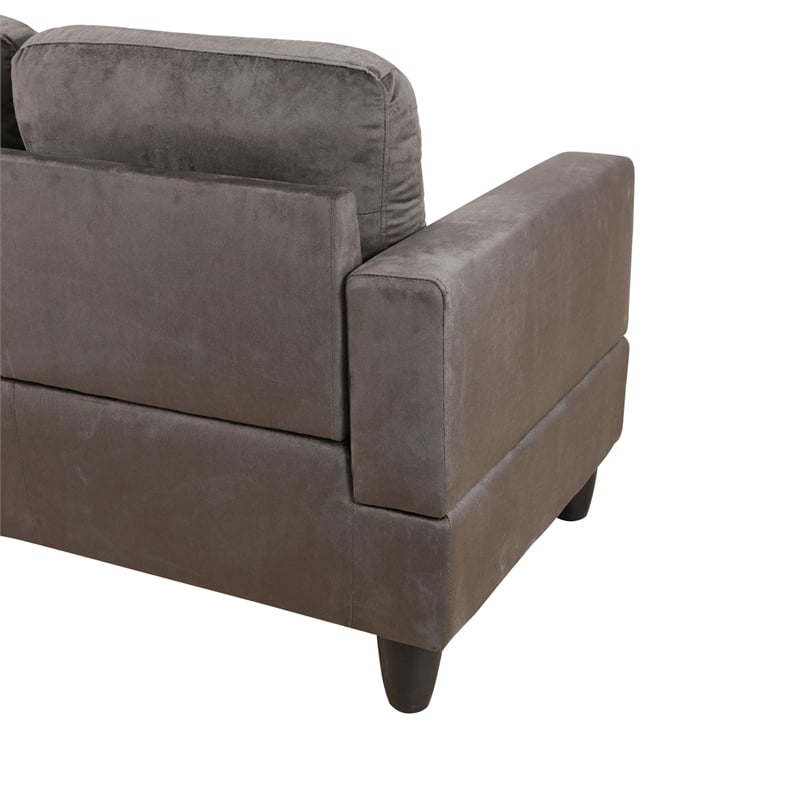 Star Home Living Corp Chris Faux Leather Right Facing Sectional Grey
