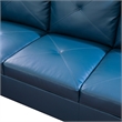 Star Home Living Corp Chris Faux Leather Left Facing Sectional Denim