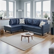 Star Home Living Corp Chris Faux Leather Left Facing Sectional Denim