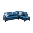 Star Home Living Corp Chris Faux Leather Right Facing Sectional Denim