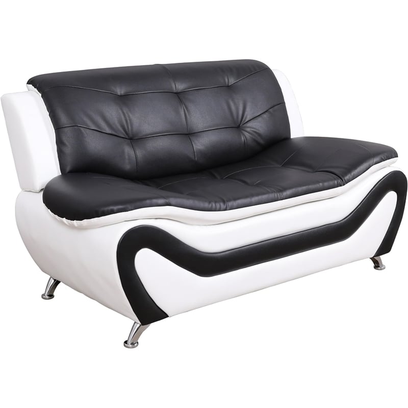 Beverly Fine Furniture 2 Piece Set Multicolor Black white Faux Leather