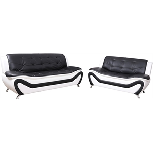 Beverly Fine Furniture 2 Piece Set Multicolor Black white Faux Leather