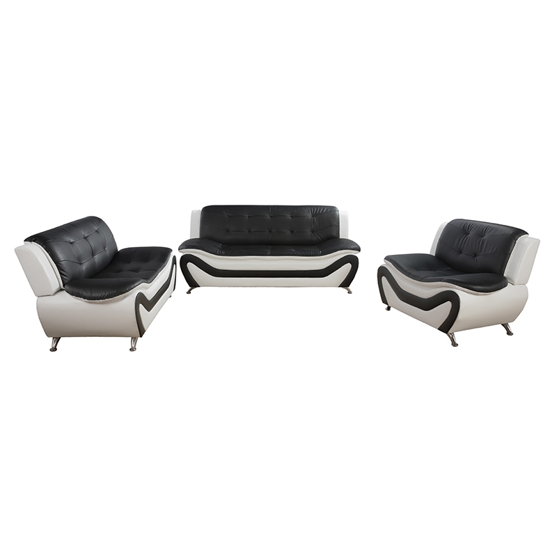Beverly Fine Furniture 3 Piece Set Multicolor Black white Faux Leather