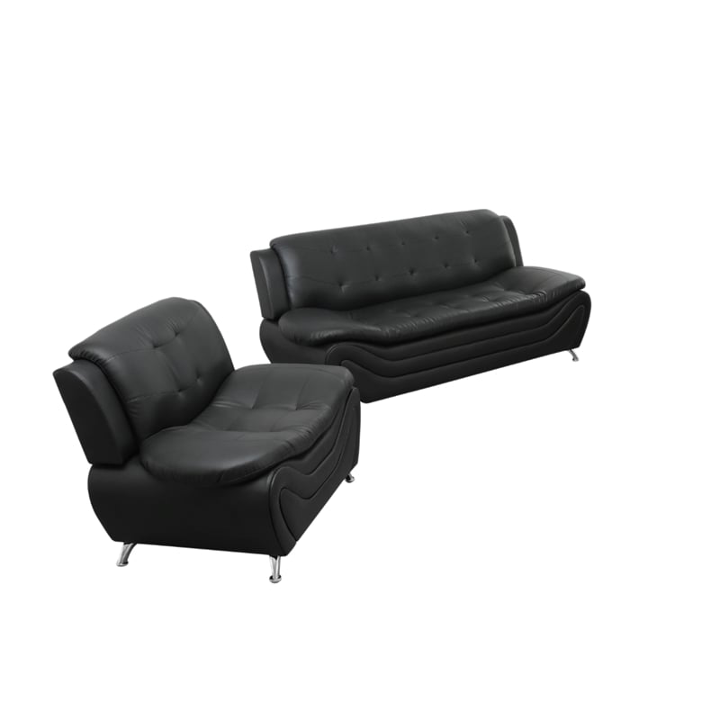 Beverly Fine Furniture 2 Piece Set Multicolor Black Faux Leather