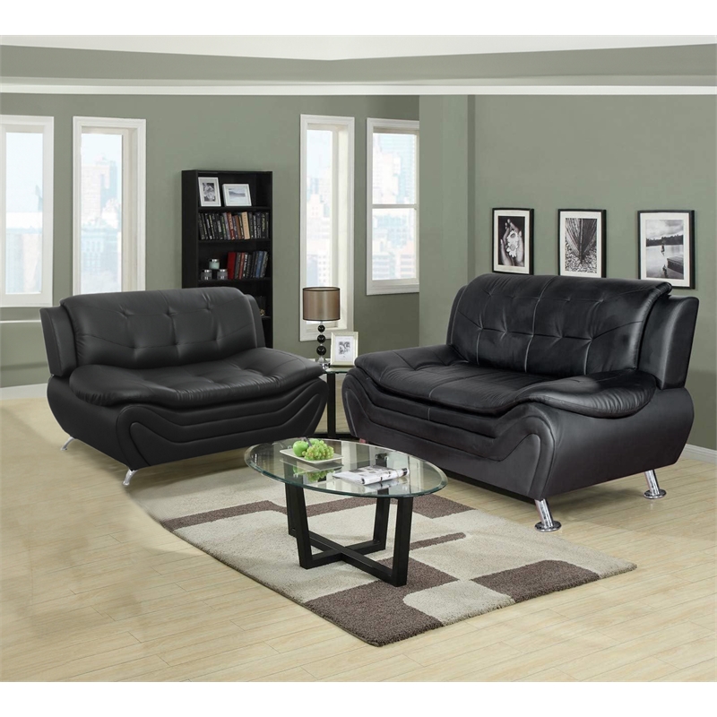 Beverly Fine Furniture 2 Piece Set Multicolor Black Faux Leather