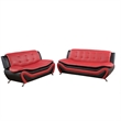 Beverly Fine Furniture 2 Piece Set Multicolor Black & Red Faux Leather