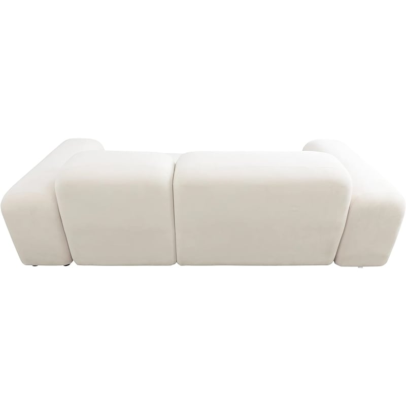 Cucan Living Room Loveseat 5501-white  Microfiber 2-Piece Sofa Set