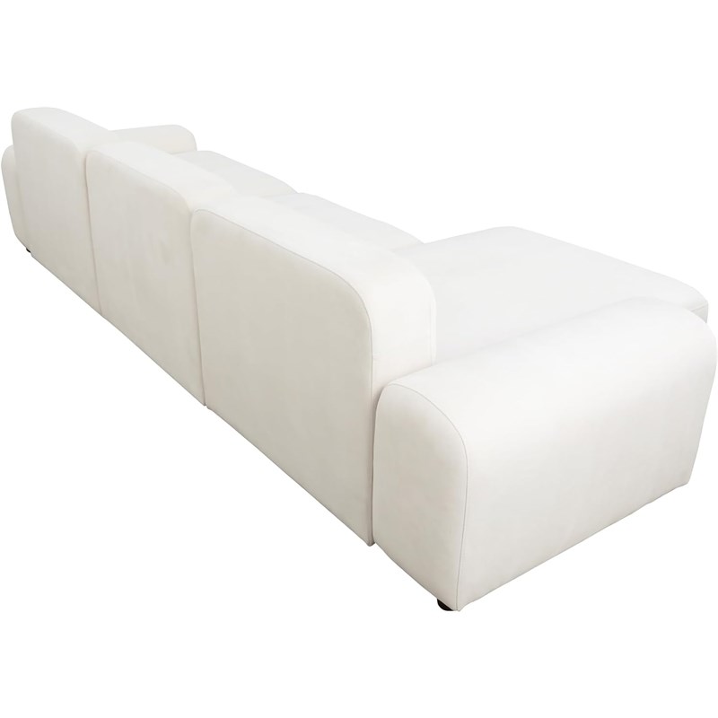 Cucan Sectional Sofa Se  5701-white Microfiber 4-Piece Sofa Set