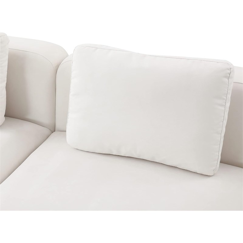 Cucan Sectional Sofa Se  5701-white Microfiber 4-Piece Sofa Set