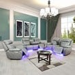 Condio Living Room Recliner Set Loveseat  Sofa and Recliner Gray