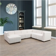 Rockport Modular White Microfiber 6-Piece Living Room Sofa Set