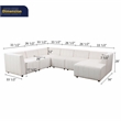 Rockport Modular White Microfiber 6-Piece Living Room Sofa Set