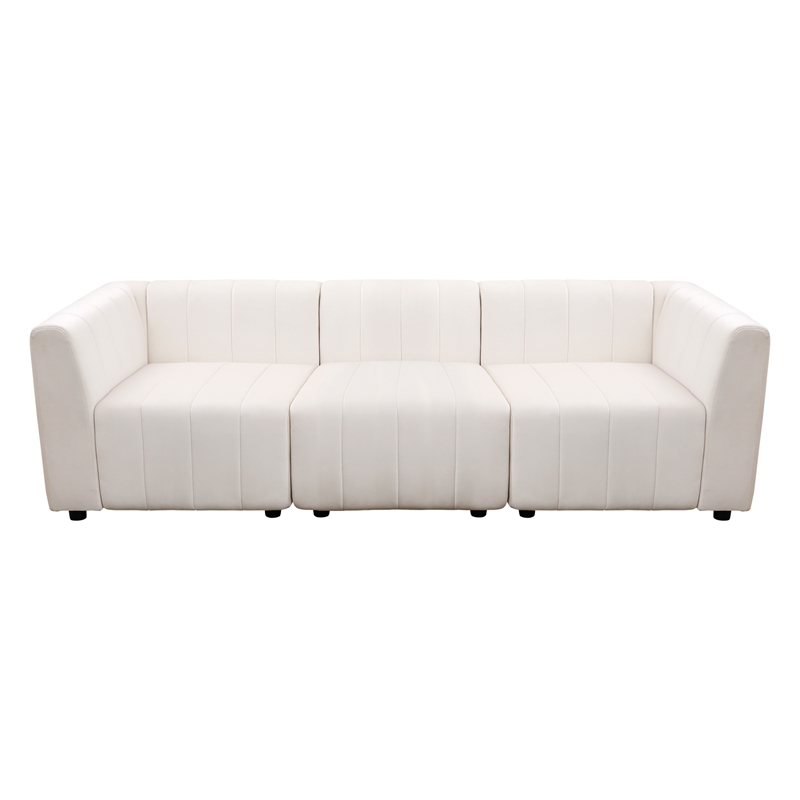 Rockport Modular White Microfiber 5-Piece Living Room Sofa Set