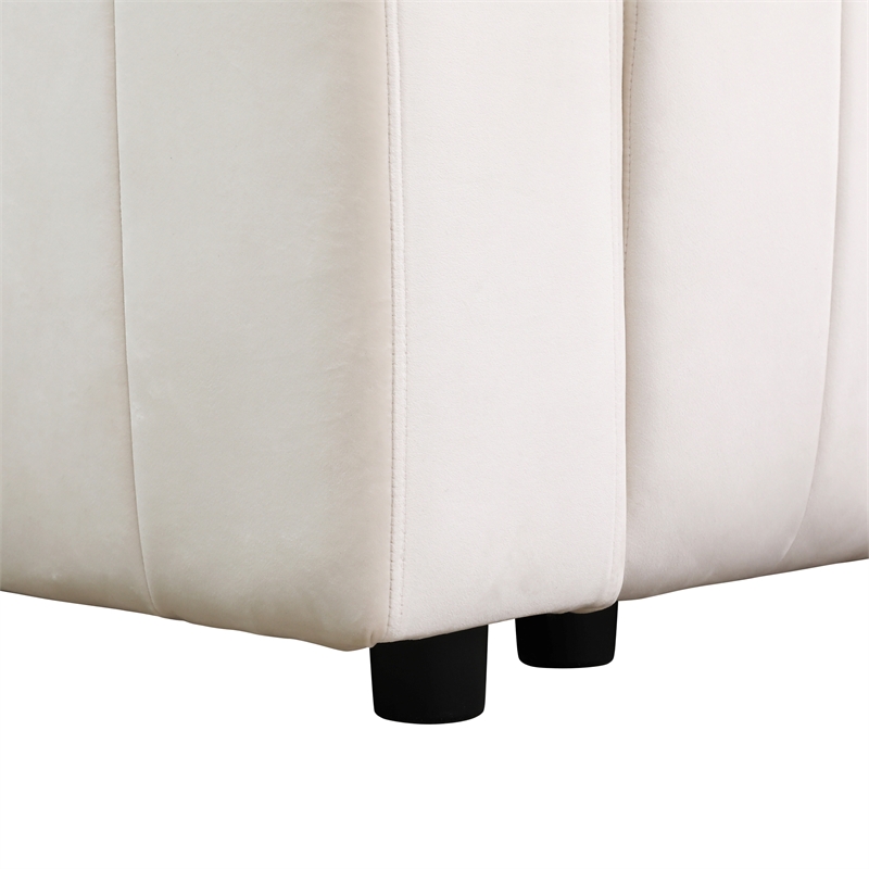 Rockport Modular White Microfiber 5-Piece Living Room Sofa Set