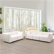 Rockport Modular White Microfiber 5-Piece Living Room Sofa Set