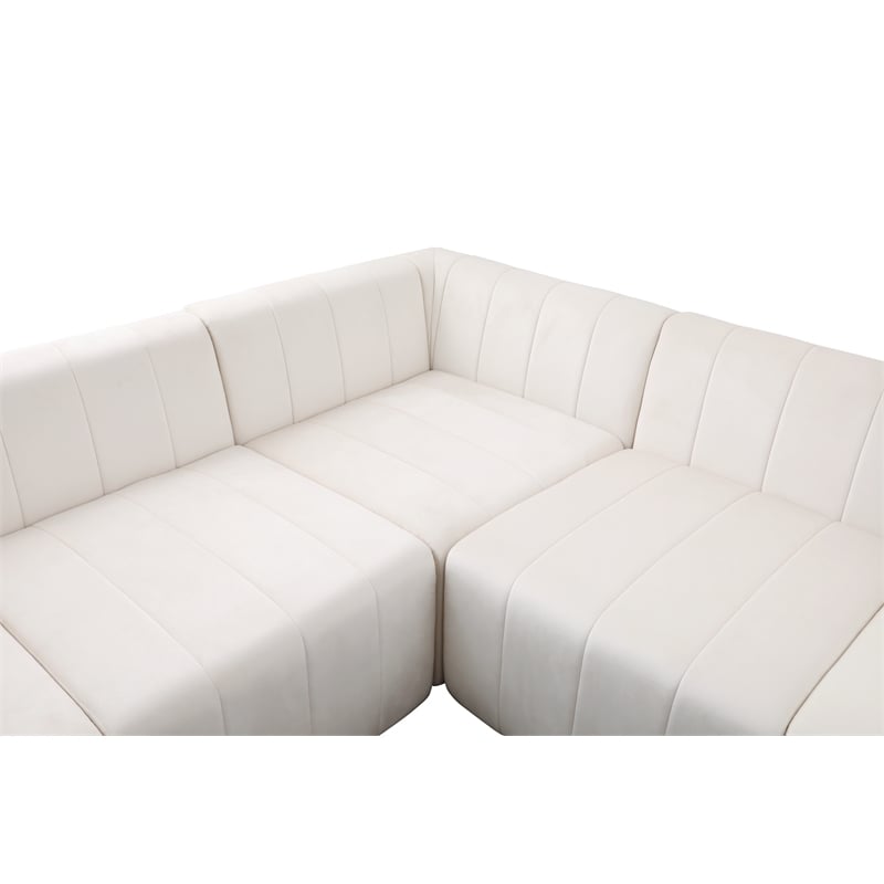 Rockport Modular White Microfiber 6-Piece Living Room Sofa Set