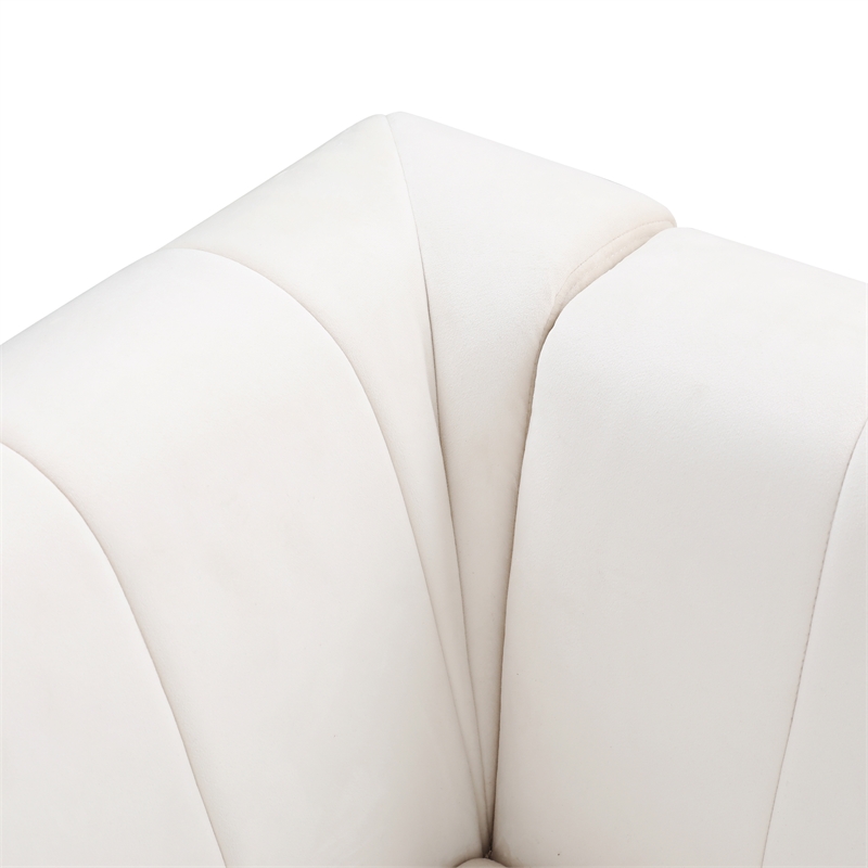 Rockport Modular White Microfiber 4-Piece Living Room Sofa Set