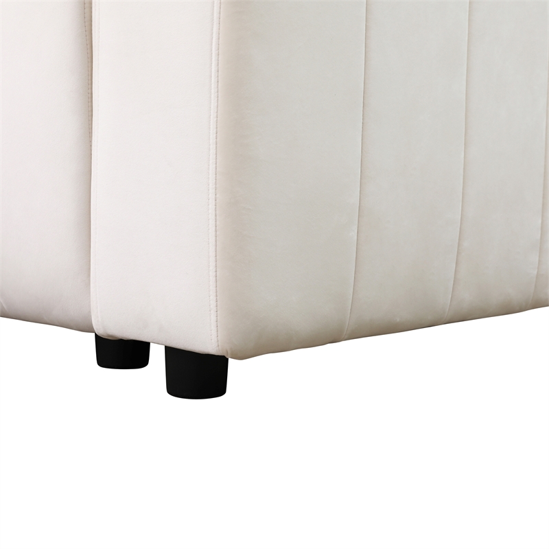 Rockport Modular White Microfiber 4-Piece Living Room Sofa Set