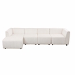 Rockport Modular White Microfiber 4-Piece Living Room Sofa Set