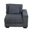 Dark Grey Color Corduroy 6-Piece Living Room Sofa Set with 2 Ottoman