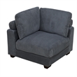 Dark Grey Color Corduroy 6-Piece Living Room Sofa Set with 2 Ottoman