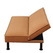 Light Coffee Flannel Sofa Bed with Metal Legs